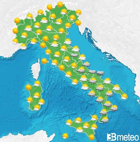 Il tempo previsto per la giornata di dopodomani