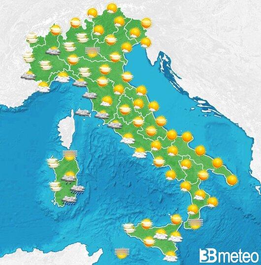 Il tempo previsto per la giornata di dopodomani
