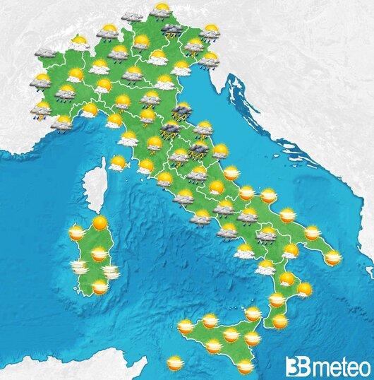 Il tempo previsto per la giornata di dopodomani