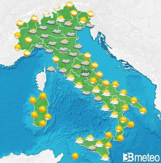 Il tempo previsto per la giornata di dopodomani