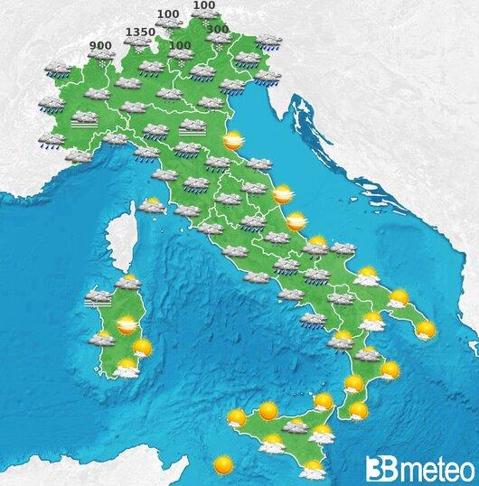 Il tempo previsto per la giornata di dopodomani