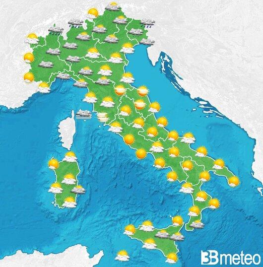 Il tempo previsto per la giornata di dopodomani