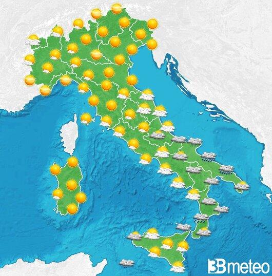 Il tempo previsto per la giornata di dopodomani