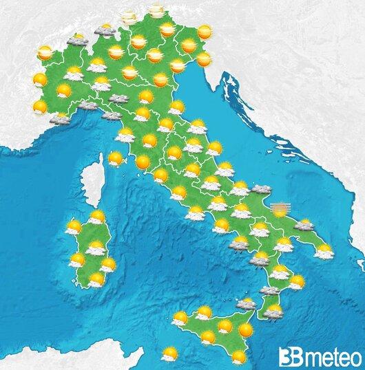 Il tempo previsto per la giornata di dopodomani