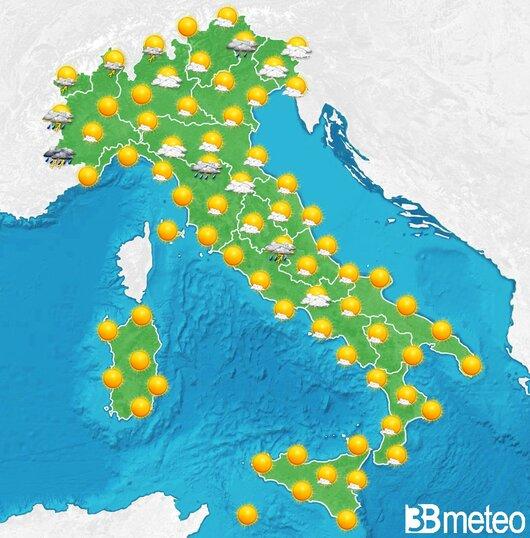 Il tempo previsto per la giornata di dopodomani