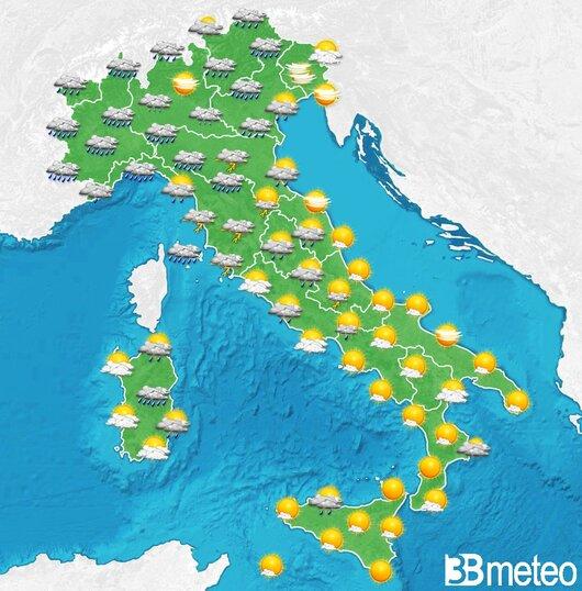Il tempo previsto per la giornata di dopodomani