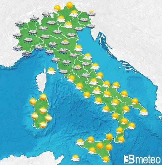 Il tempo previsto per la giornata di dopodomani