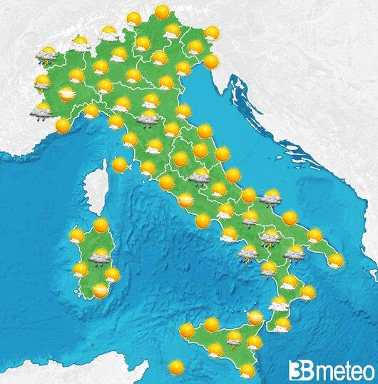 Il tempo previsto per la giornata di dopodomani