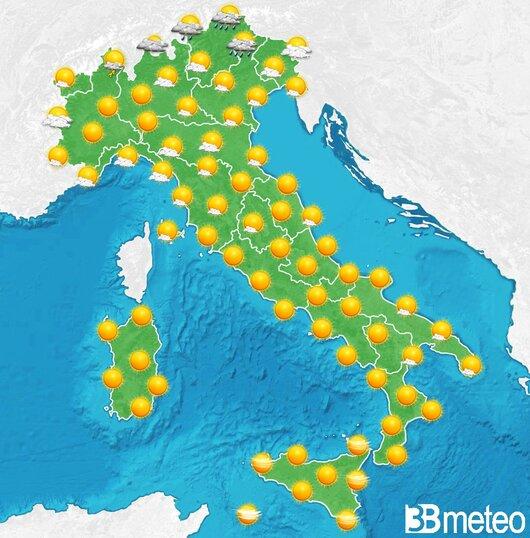 Il tempo previsto per la giornata di dopodomani