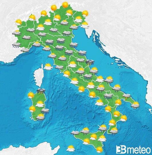Il tempo previsto per la giornata di dopodomani