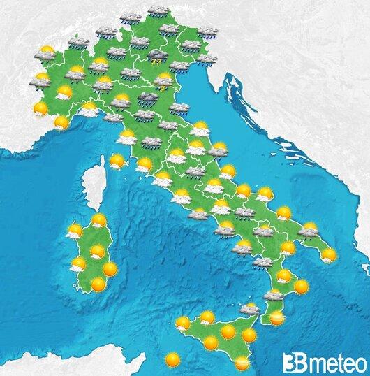 Il tempo previsto per la giornata di dopodomani