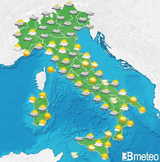 Il tempo previsto per la giornata di dopodomani