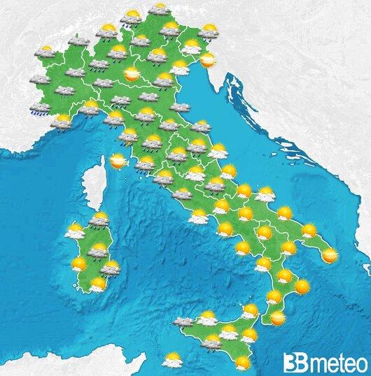 Il tempo previsto per la giornata di dopodomani