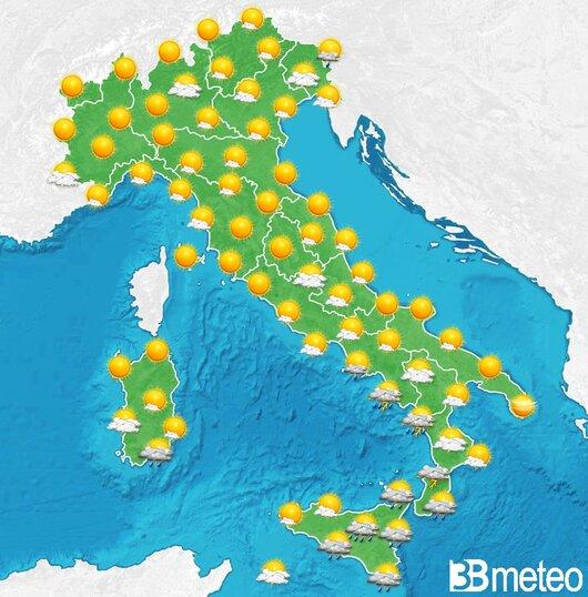 Il tempo previsto per la giornata di dopodomani