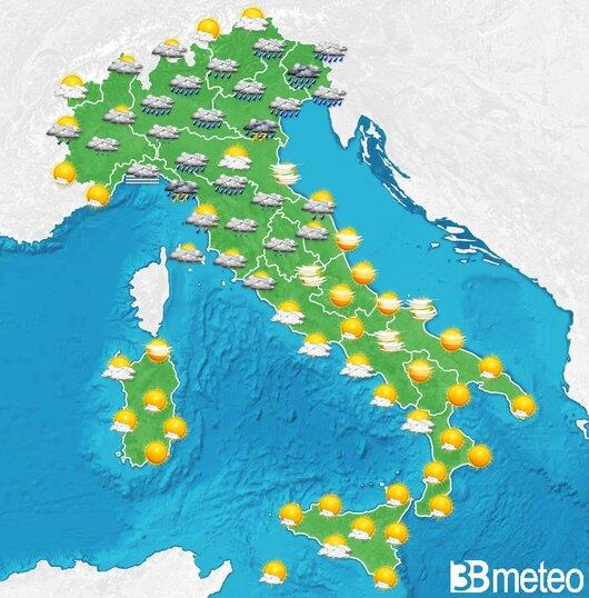 Il tempo previsto per la giornata di dopodomani