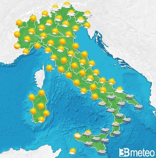 Il tempo previsto per la giornata di dopodomani