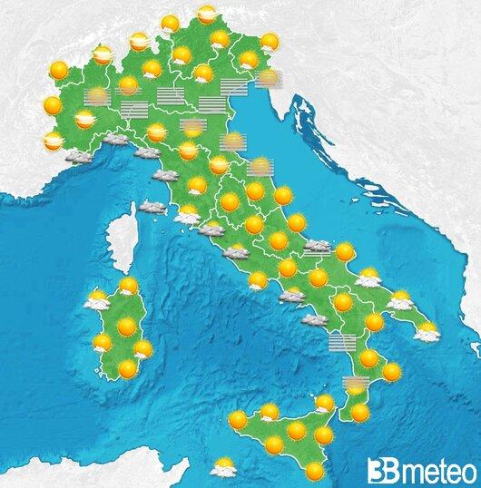 Il tempo previsto per la giornata di dopodomani