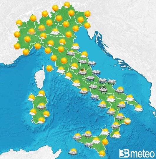 Il tempo previsto per la giornata di dopodomani