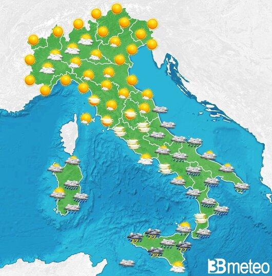 Il tempo previsto per la giornata di dopodomani