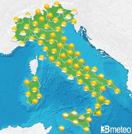 Il tempo previsto per la giornata di dopodomani