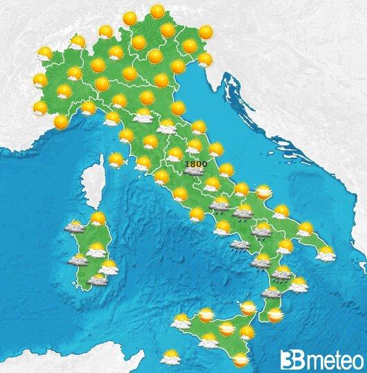 Il tempo previsto per la giornata di dopodomani