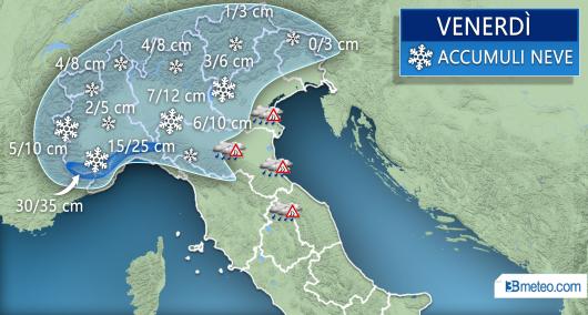 Accumuli previsti oggi