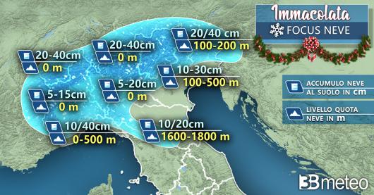 Accumuli previsti per la giornata di mercoledì