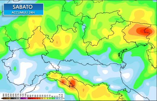 Accumuli previsti sabato