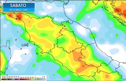 Accumuli previsti sabato