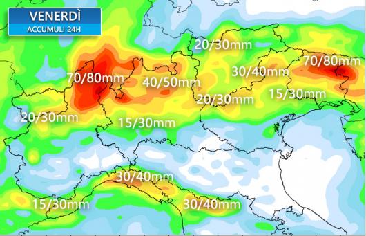 Accumuli previsti venerdì
