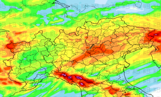 Accumuli totali previsti al Nord