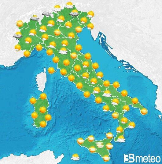 Il tempo previsto per la giornata di dopodomani