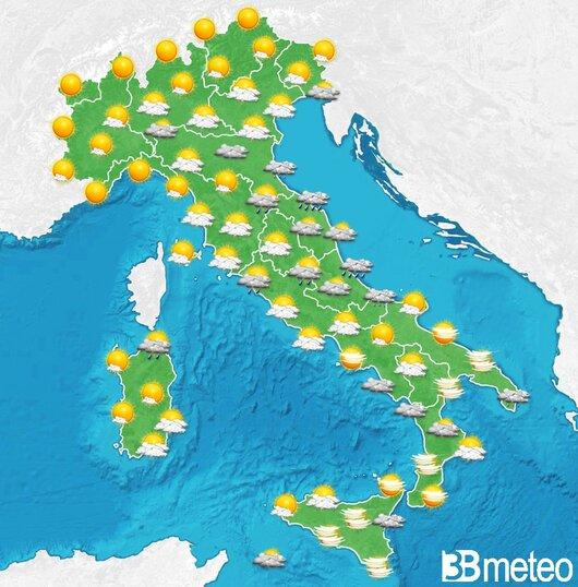 Il tempo previsto per la giornata di dopodomani