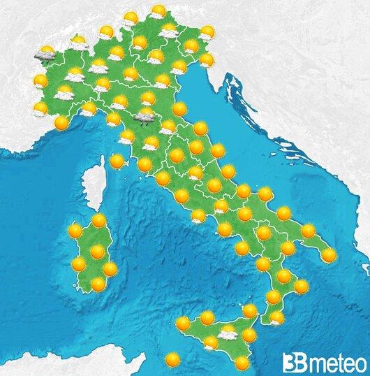 Il tempo previsto per la giornata di dopodomani