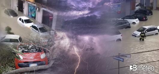 Alluvione lampo, nubifragio si abbatte sulla città di Catania