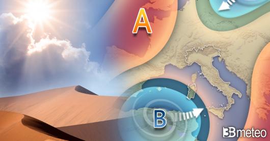 Alta pressione africana in arrivo con velature e sabbia, poi insidia mediterranea