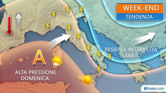 Alta pressione in rinforzo da domenica
