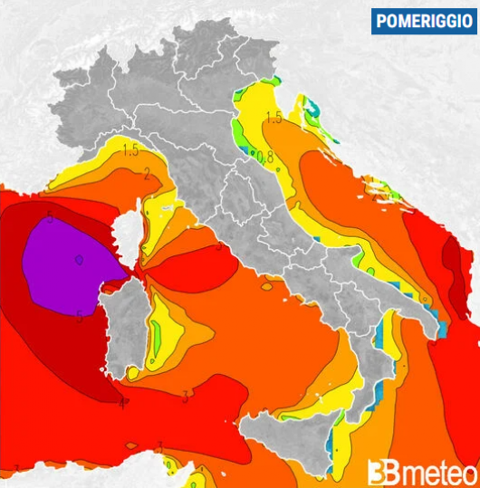Altezza onde domenica