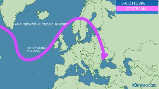 amplificazione e rottura d'onda ciclonica 
