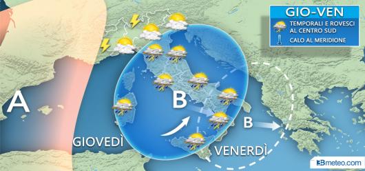 Ancora maltempo al Centro Sud