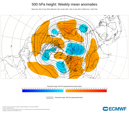 andamento a 500 hPa