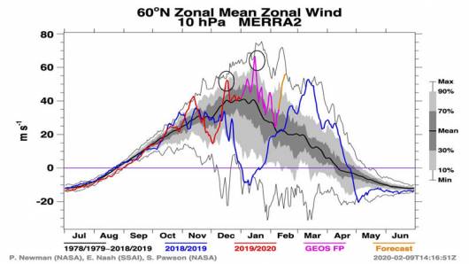 andamento del vortice polare