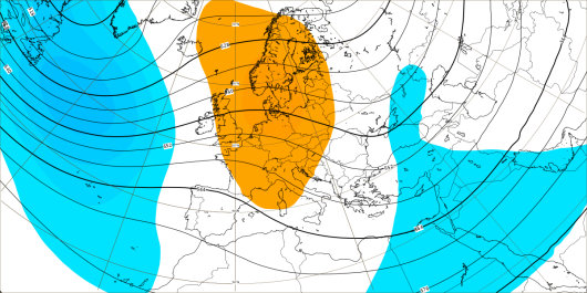 Anomalia altezza di geopotenziale a 500 hpa