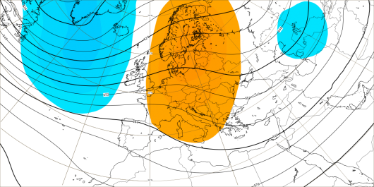  Anomalia altezza di geopotenziale a 500 hpa