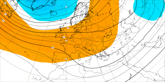 Anomalie altezza di geopotenziale a 500 hpa (dati ECMWF)