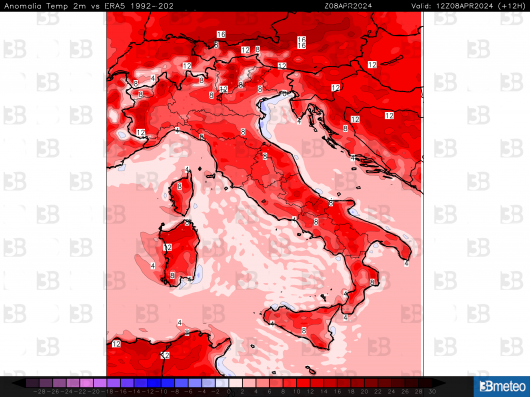 Anomalie climatiche di oggi