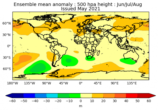 anomalie gpt a 500 hPa secondo il Met-Office