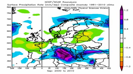 anomalie piogge settembre 2000-2010