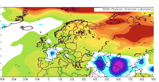 anomalie temperature a 2 m inverno 2024-25: reanalisi