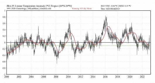 anomalie temperature sui tropici